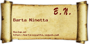 Barta Ninetta névjegykártya
